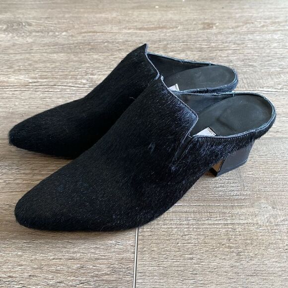 Matisse London Black Ponyhair High Heeled Mule Slides - Picture 6 of 7